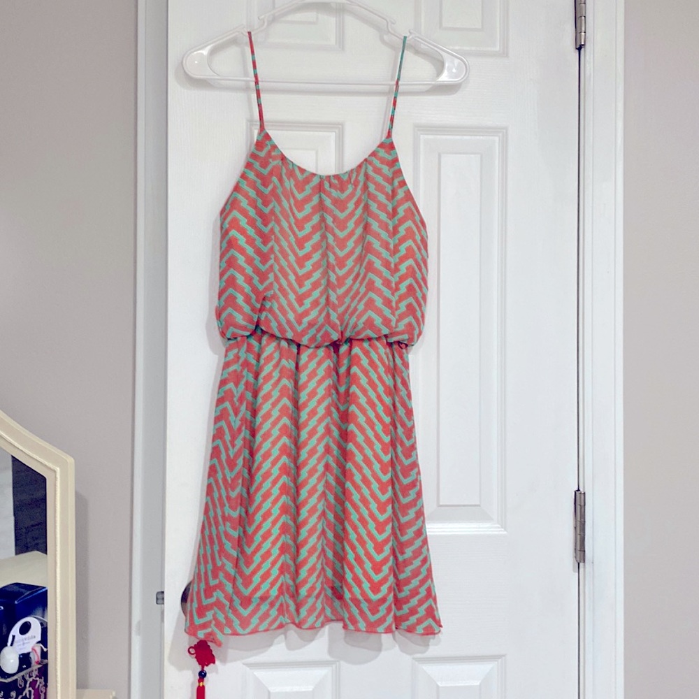 Watermelon chiffon summer dress